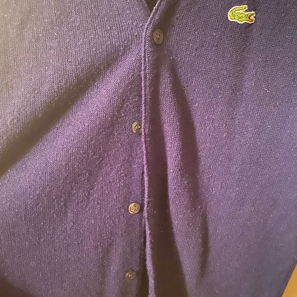 Vintage Lacoste Men’s Cardigan in navy blue